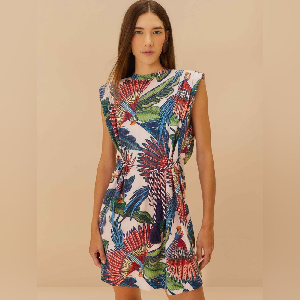 Pink Macaw Flight Mini Tshirt Dress Size M